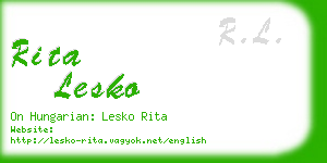 rita lesko business card
